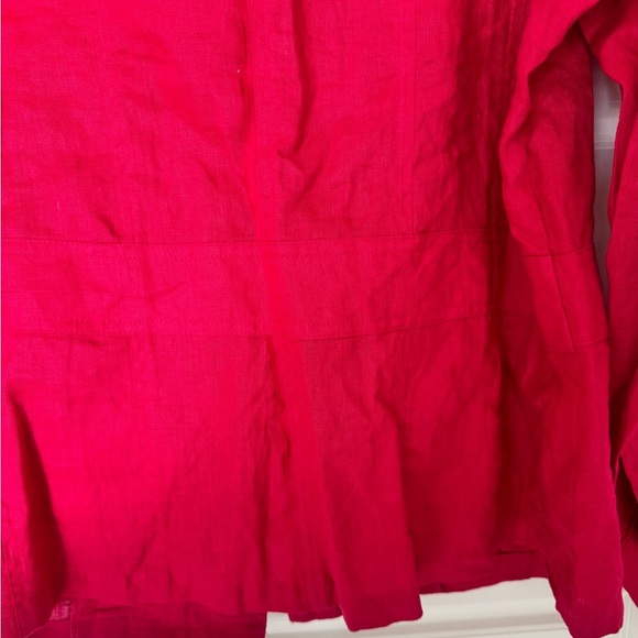 Vintage Coldwater Creek 100% Linen Button Front Jacket W 18 NWT Red $80 - Picture 13 of 16